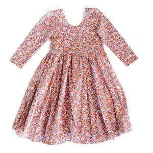 Floral Long Sleeve Kids Dress